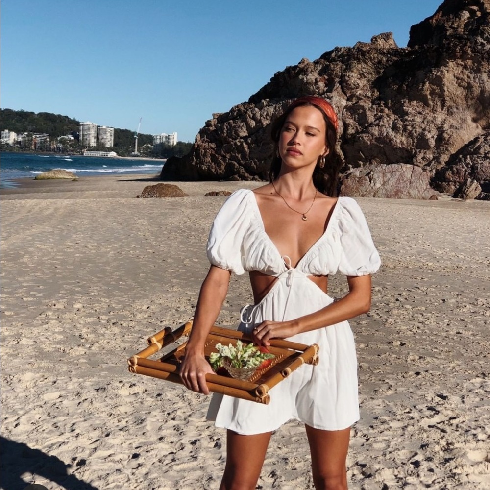 Sabo skirt white mini dress